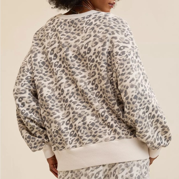 Aerie Go-To Sweatshirt Cake Batter Leopard - Picture 2 of 6